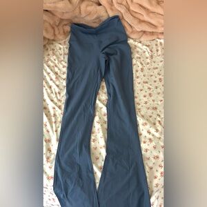 Lululemon Blue Ribbed Flare Leggings